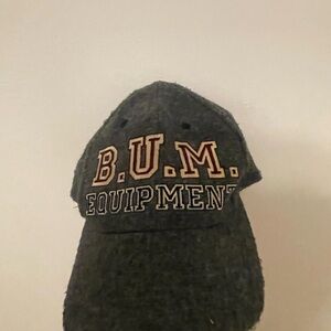 Grey Wool B.U.M. Equipment Snapback with Burgundy Snap